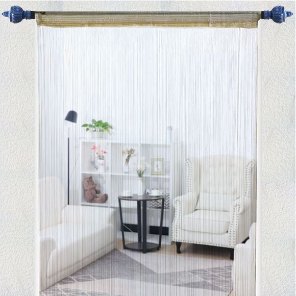 String Curtain Fringe Panel Thread Strip Backdrop Divider for Decor Camel Color - Picture 4 of 6